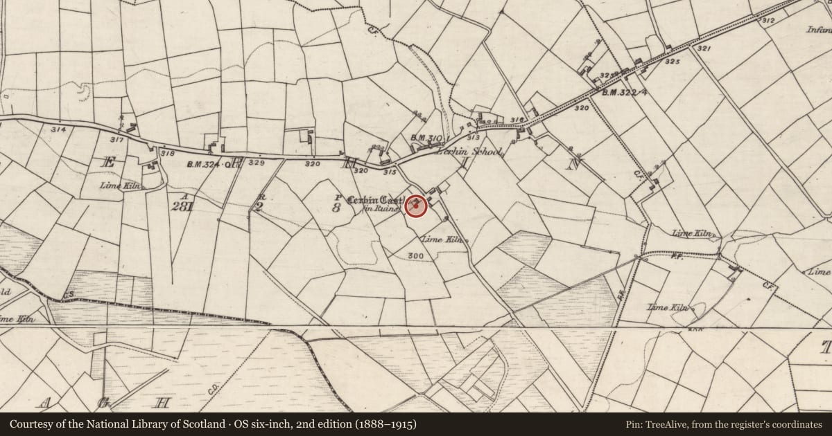 Ordnance Survey six-inch map, 2nd edition (1888–1915) covering the location of Building, Lerhin, County Galway, with a pin at the register's coordinates