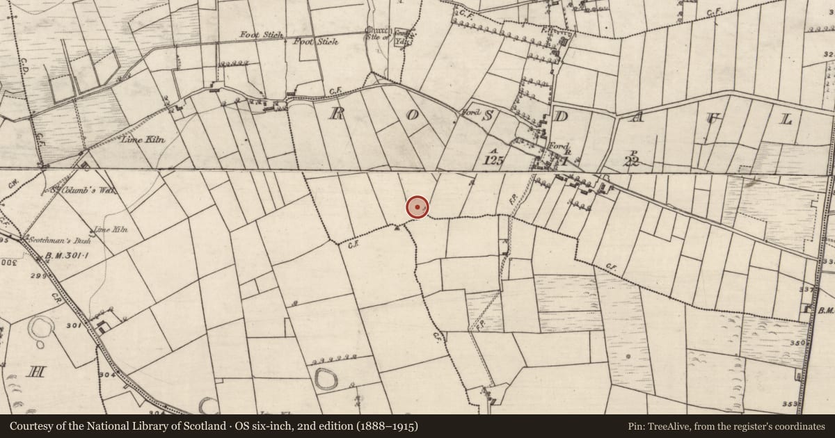 Ordnance Survey six-inch map, 2nd edition (1888–1915) covering the location of Ringfort - rath, Rosdaul, County Galway, with a pin at the register's coordinates
