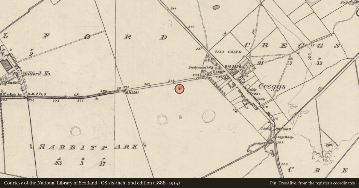 Ordnance Survey six-inch map, 2nd edition (1888–1915) covering the location of Quarry, Millford, County Galway, with a pin at the register's coordinates