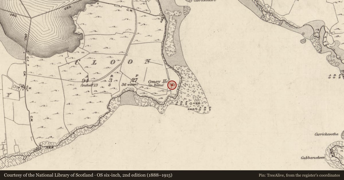 Ordnance Survey six-inch map, 2nd edition (1888–1915) covering the location of House - 18th/19th century, An Cluain, County Galway, with a pin at the register's coordinates