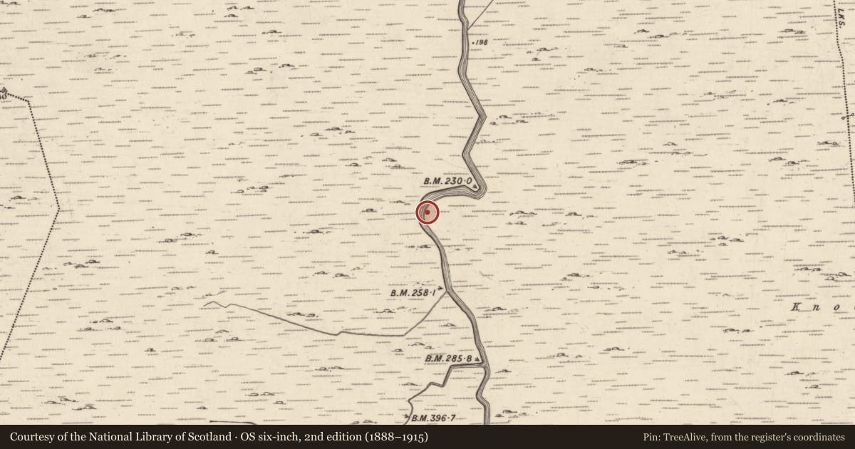 Ordnance Survey six-inch map, 2nd edition (1888–1915) covering the location of Enclosure, Knockbrack, County Galway, with a pin at the register's coordinates