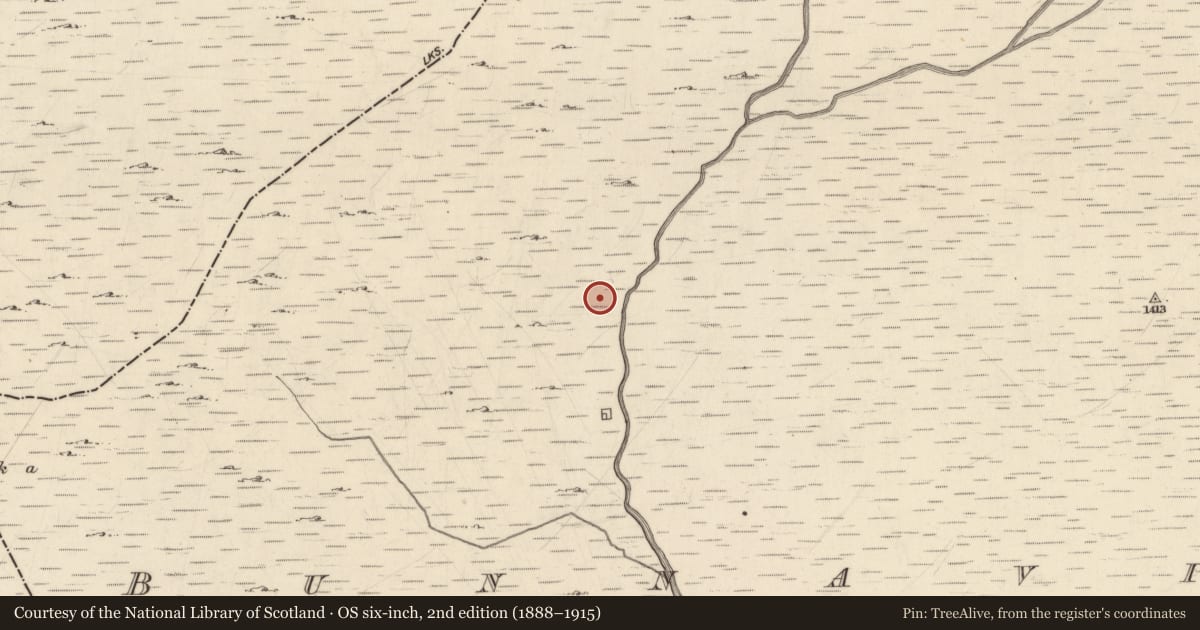 Ordnance Survey six-inch map, 2nd edition (1888–1915) covering the location of Enclosure, Bun An Mheascáin, County Galway, with a pin at the register's coordinates