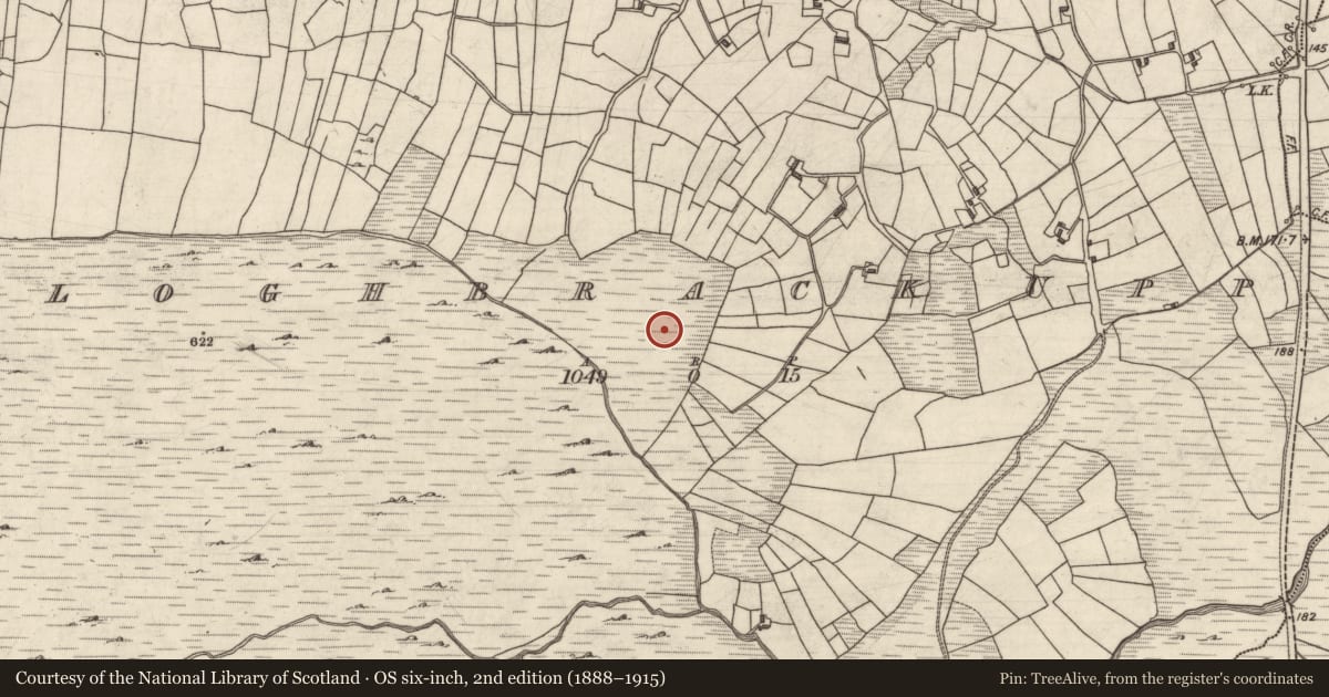 Ordnance Survey six-inch map, 2nd edition (1888–1915) covering the location of Barrow - unclassified, An Chloch Bhreac Uachtair, County Galway, with a pin at the register's coordinates