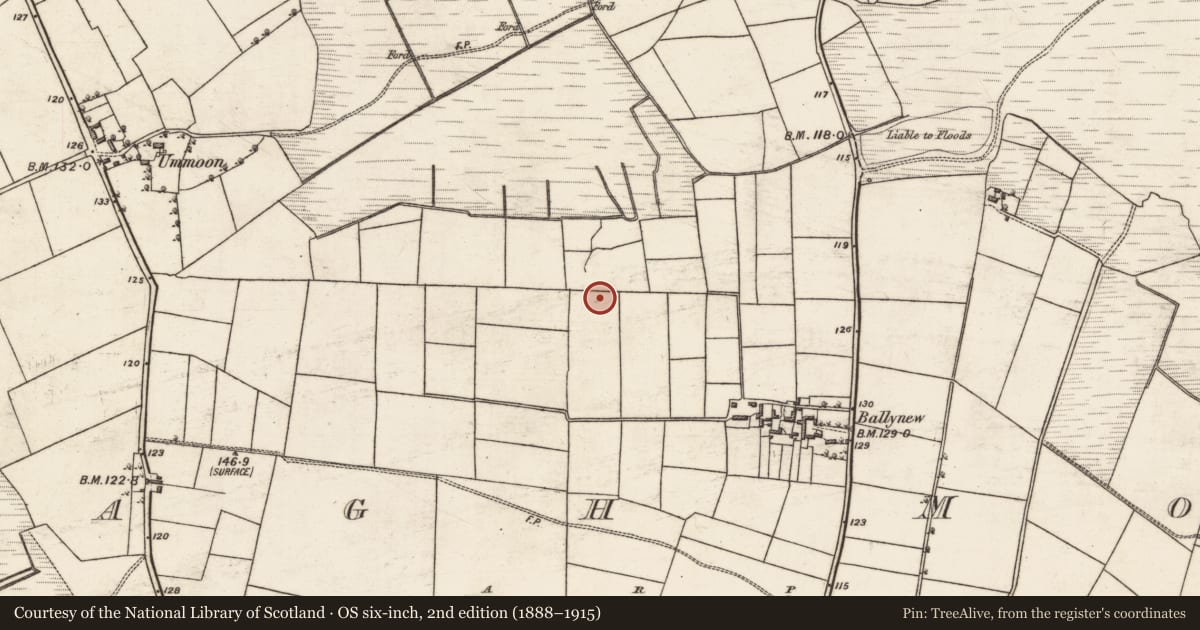 Ordnance Survey six-inch map, 2nd edition (1888–1915) covering the location of Enclosure, Beagh More, County Galway, with a pin at the register's coordinates