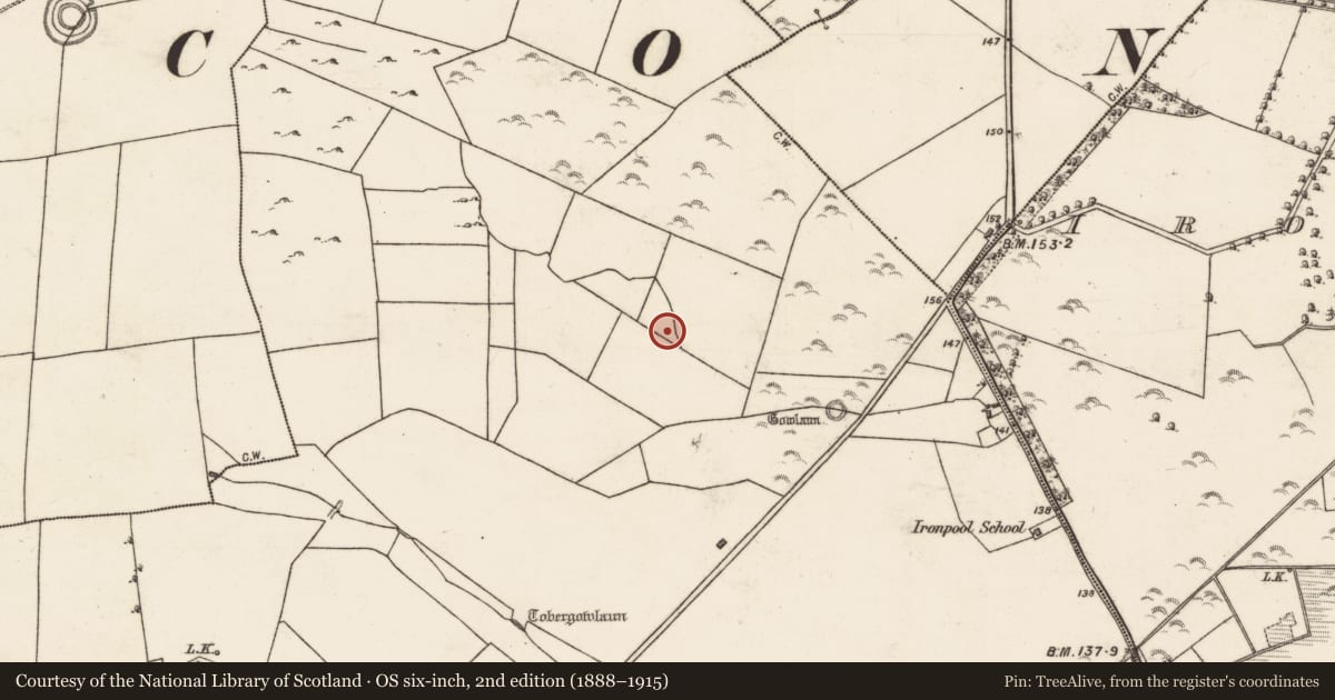 Ordnance Survey six-inch map, 2nd edition (1888–1915) covering the location of Enclosure, Cloonteen, County Galway, with a pin at the register's coordinates