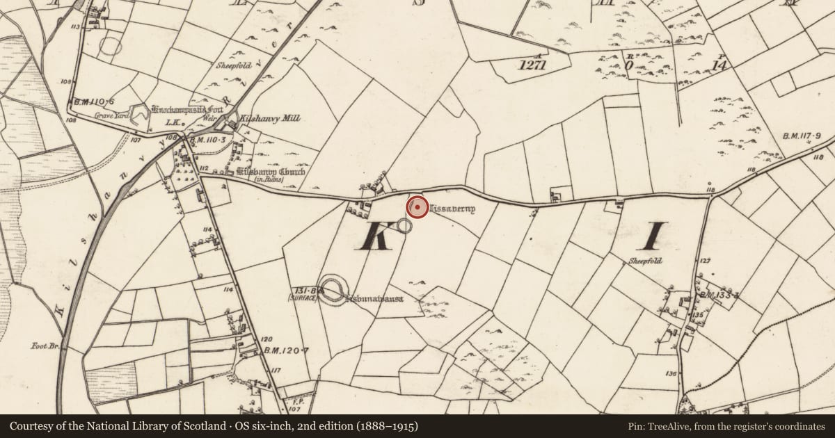 Ordnance Survey six-inch map, 2nd edition (1888–1915) covering the location of Ringfort - rath, Kilshanvy, County Galway, with a pin at the register's coordinates