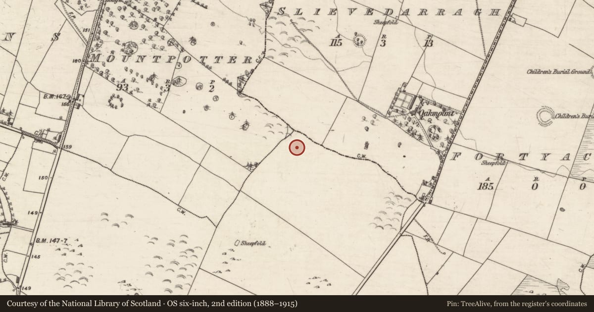 Ordnance Survey six-inch map, 2nd edition (1888–1915) covering the location of Ringfort - rath, Demesne, County Galway, with a pin at the register's coordinates