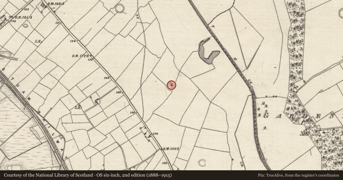 Ordnance Survey six-inch map, 2nd edition (1888–1915) covering the location of Ringfort - rath, Pollacorragune, County Galway, with a pin at the register's coordinates