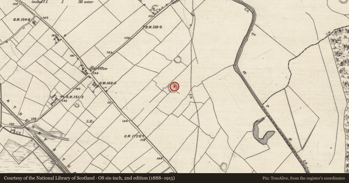 Ordnance Survey six-inch map, 2nd edition (1888–1915) covering the location of Ringfort - rath, Pollacorragune, County Galway, with a pin at the register's coordinates