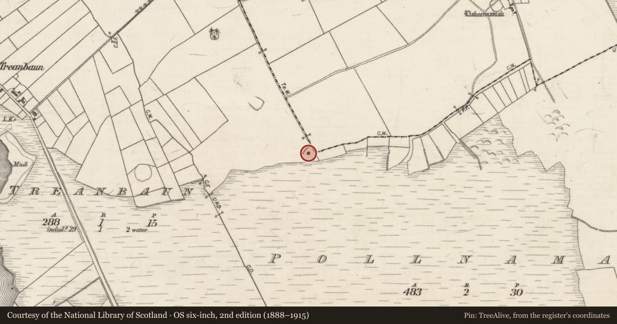 Ordnance Survey six-inch map, 2nd edition (1888–1915) covering the location of Ringfort - rath, Pollnamal, County Galway, with a pin at the register's coordinates