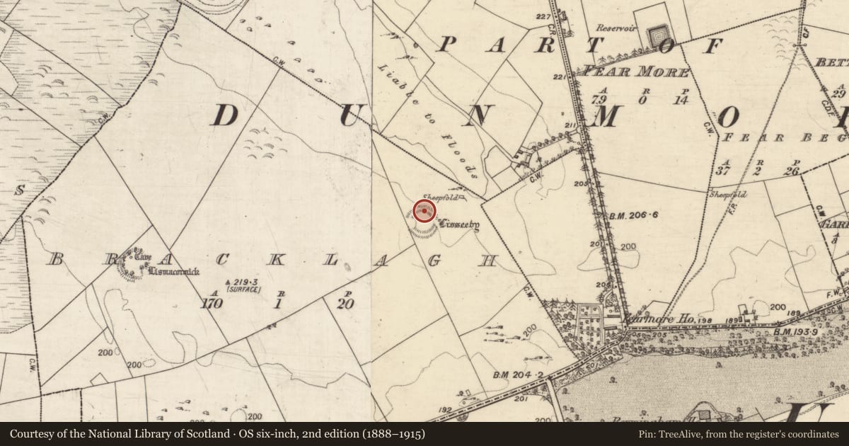 Ordnance Survey six-inch map, 2nd edition (1888–1915) covering the location of Ringfort - rath, Bracklagh, County Galway, with a pin at the register's coordinates