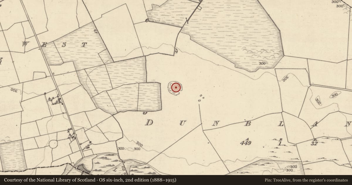 Ordnance Survey six-inch map, 2nd edition (1888–1915) covering the location of Ringfort - rath, Dunblaney, County Galway, with a pin at the register's coordinates