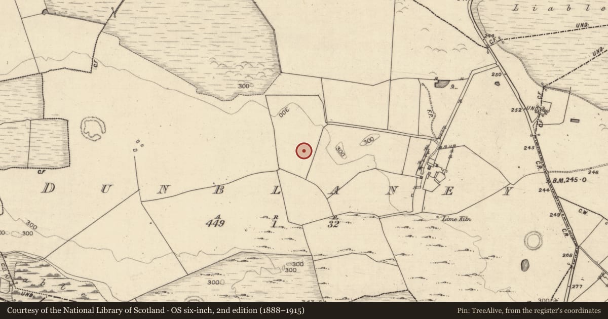 Ordnance Survey six-inch map, 2nd edition (1888–1915) covering the location of Ringfort - rath, Dunblaney, County Galway, with a pin at the register's coordinates