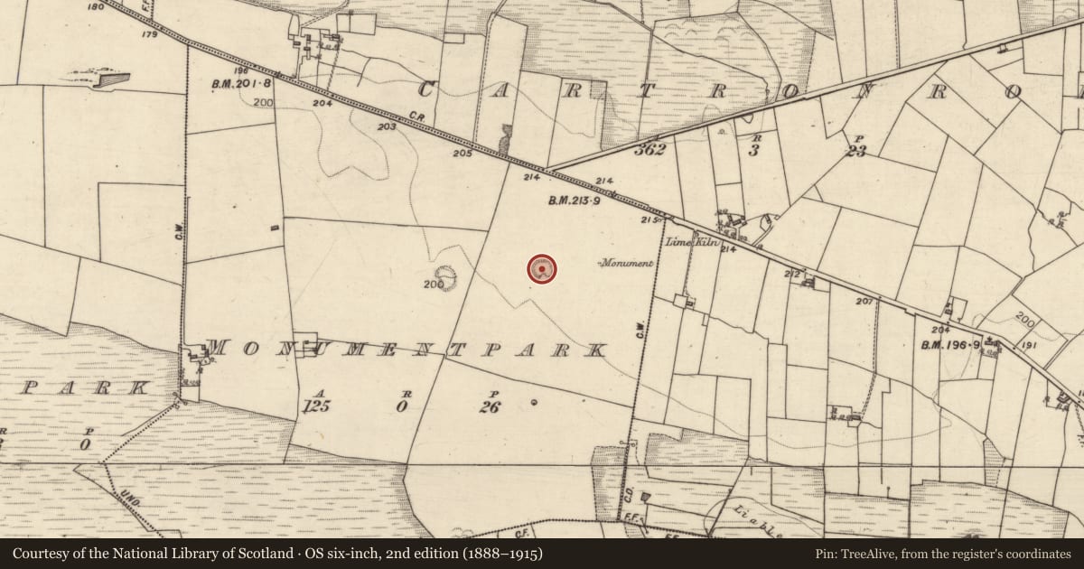 Ordnance Survey six-inch map, 2nd edition (1888–1915) covering the location of Ringfort - rath, Monumentpark, County Galway, with a pin at the register's coordinates