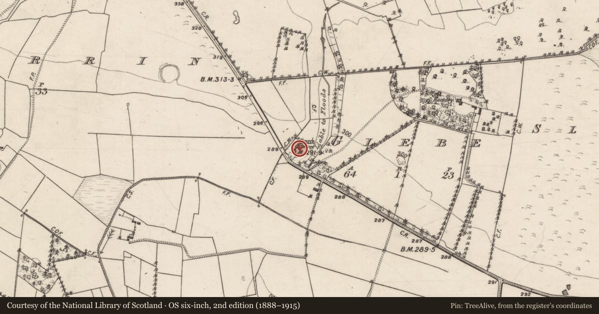 Ordnance Survey six-inch map, 2nd edition (1888–1915) covering the location of Graveyard, Glebe, County Galway, with a pin at the register's coordinates
