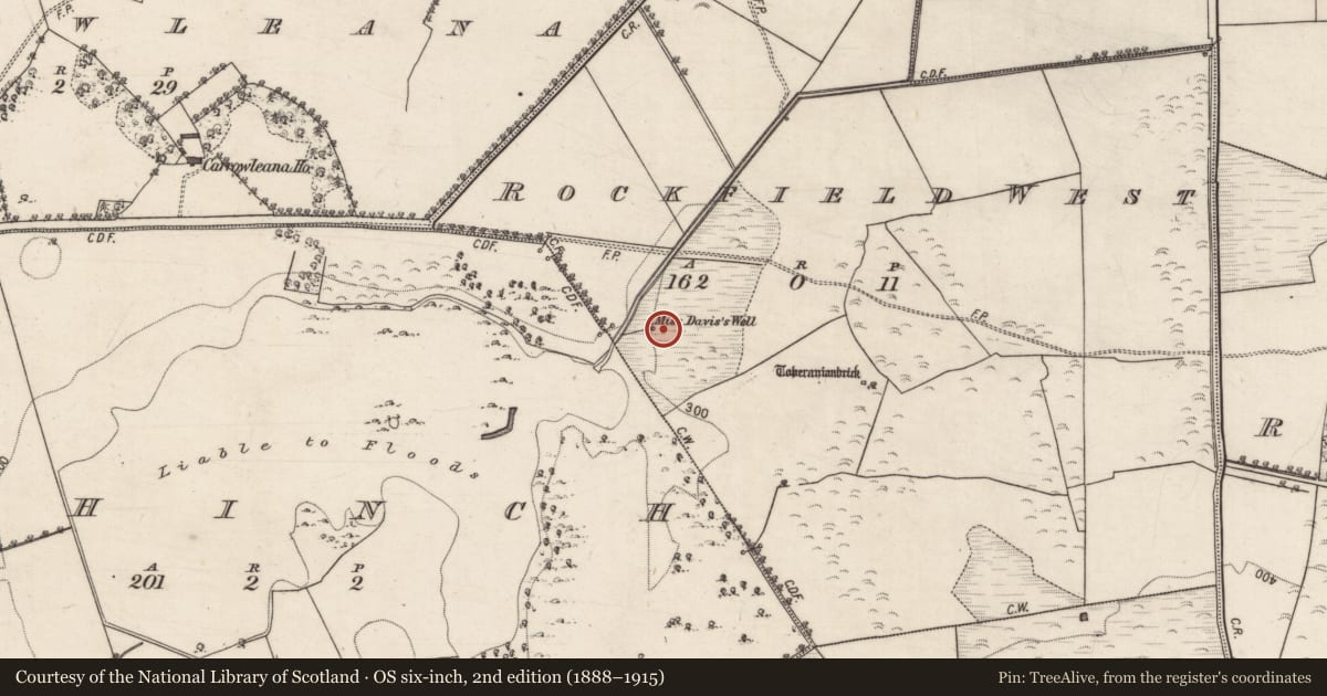 Ordnance Survey six-inch map, 2nd edition (1888–1915) covering the location of Well, Rockfield West, County Galway, with a pin at the register's coordinates