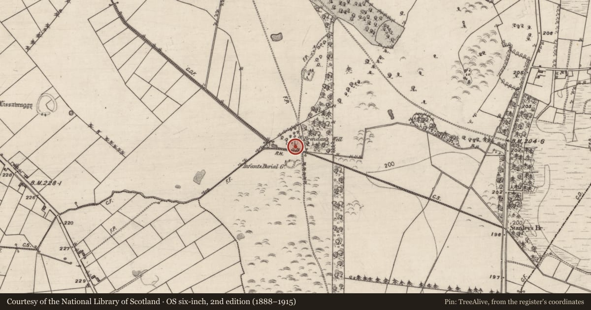 Ordnance Survey six-inch map, 2nd edition (1888–1915) covering the location of Ritual site - holy well, St Brendan'S Or Cregganagrogy, County Galway, with a pin at the register's coordinates