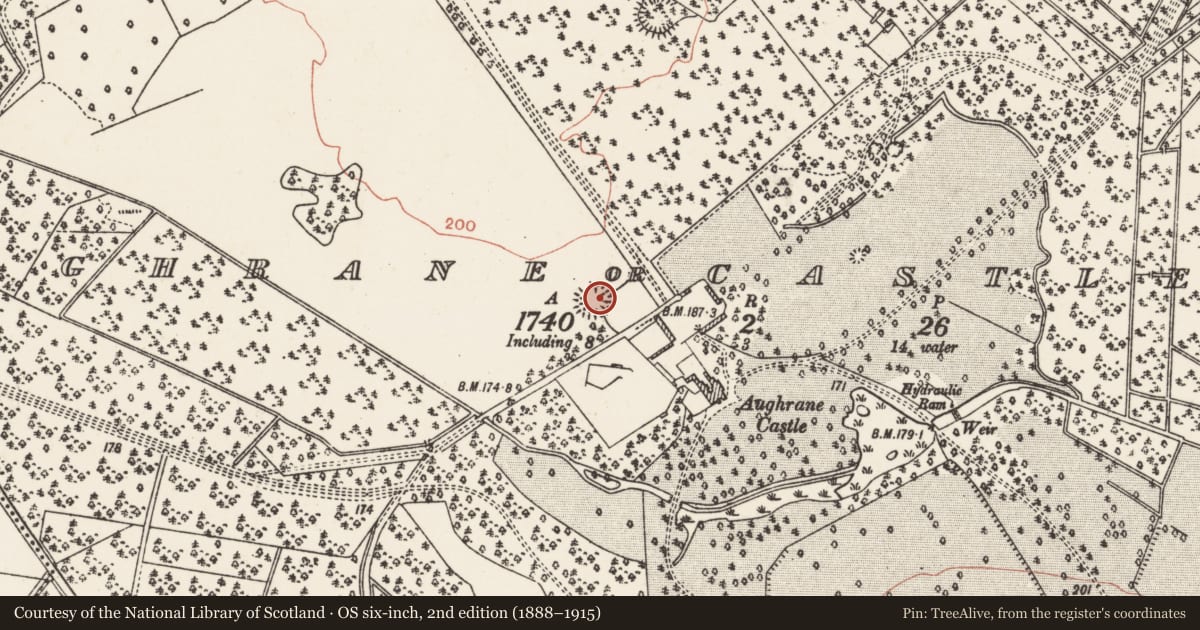Ordnance Survey six-inch map, 2nd edition (1888–1915) covering the location of Ringfort - rath, Aghrane Or Castlekelly, County Galway, with a pin at the register's coordinates