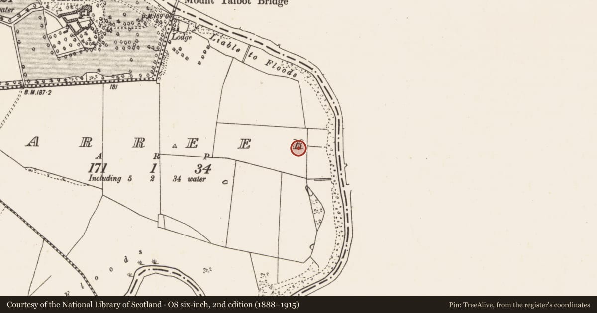 Ordnance Survey six-inch map, 2nd edition (1888–1915) covering the location of Enclosure, Garreer, County Galway, with a pin at the register's coordinates