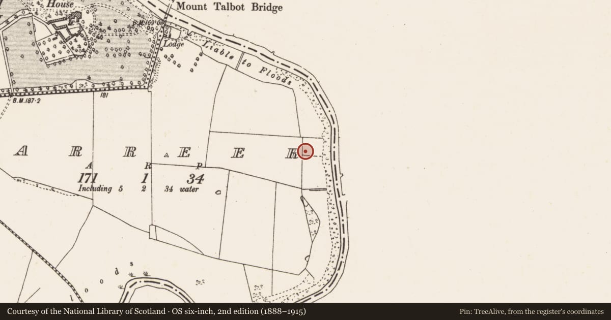 Ordnance Survey six-inch map, 2nd edition (1888–1915) covering the location of Enclosure, Garreer, County Galway, with a pin at the register's coordinates