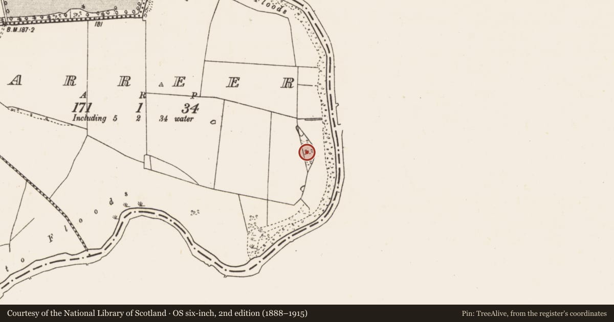 Ordnance Survey six-inch map, 2nd edition (1888–1915) covering the location of Enclosure, Garreer, County Galway, with a pin at the register's coordinates