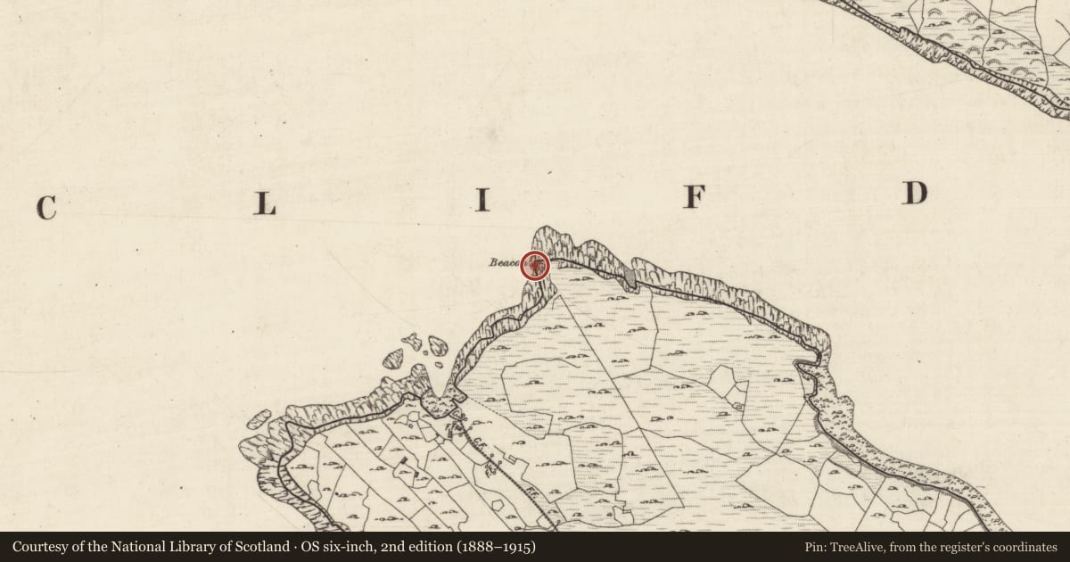 Ordnance Survey six-inch map, 2nd edition (1888–1915) covering the location of Beacon, Kill (Omey Par.), County Galway, with a pin at the register's coordinates