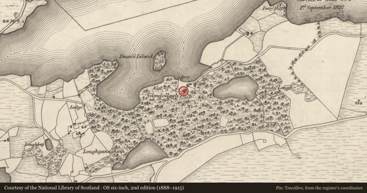 Ordnance Survey six-inch map, 2nd edition (1888–1915) covering the location of House - 18th/19th century, An Gharmain, County Galway, with a pin at the register's coordinates