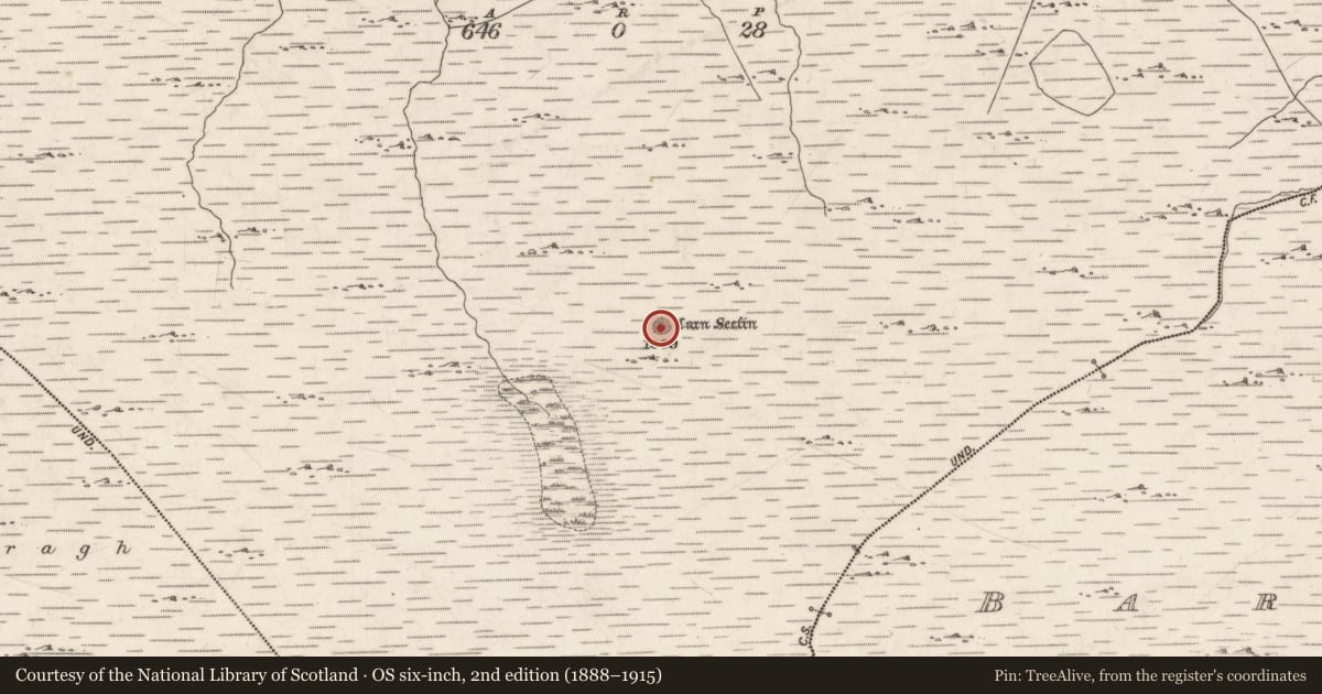 Ordnance Survey six-inch map, 2nd edition (1888–1915) covering the location of Cairn - unclassified, Derroura, County Galway, with a pin at the register's coordinates