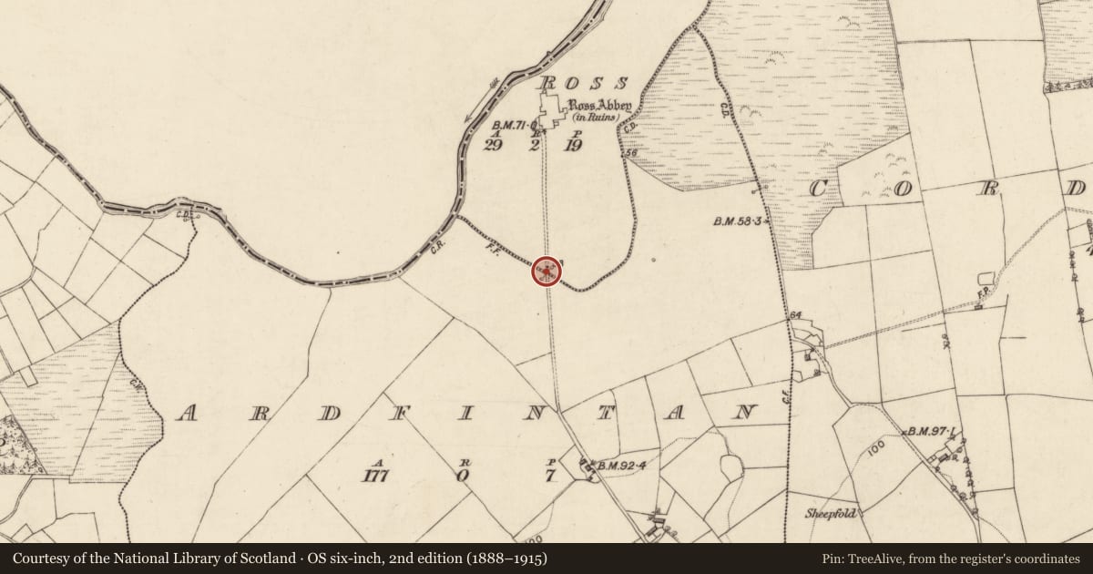 Ordnance Survey six-inch map, 2nd edition (1888–1915) covering the location of Gatehouse, Ross, County Galway, with a pin at the register's coordinates