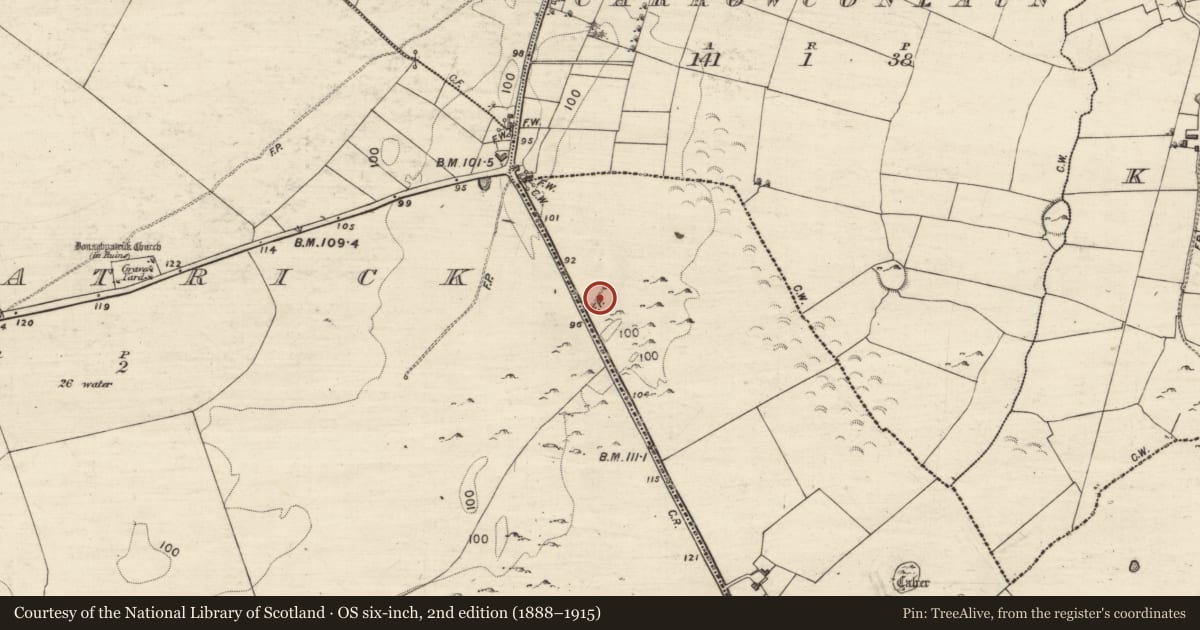 Ordnance Survey six-inch map, 2nd edition (1888–1915) covering the location of Well, Bohercuill, County Galway, with a pin at the register's coordinates