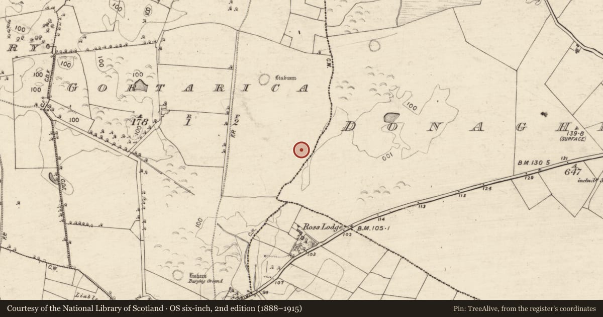 Ordnance Survey six-inch map, 2nd edition (1888–1915) covering the location of Cairn - unclassified, Gortarica, County Galway, with a pin at the register's coordinates