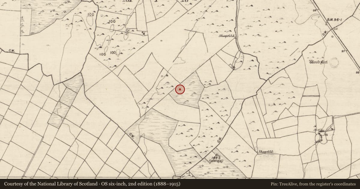 Ordnance Survey six-inch map, 2nd edition (1888–1915) covering the location of Enclosure, Gortnaporia, County Galway, with a pin at the register's coordinates