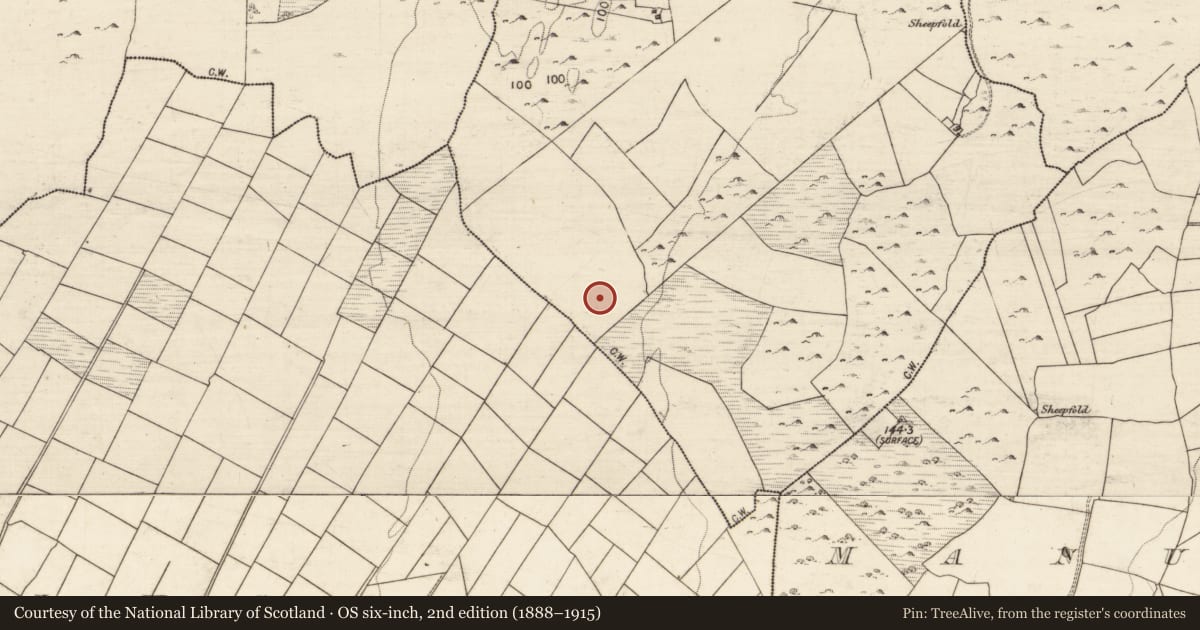 Ordnance Survey six-inch map, 2nd edition (1888–1915) covering the location of Well, Gortnaporia, County Galway, with a pin at the register's coordinates