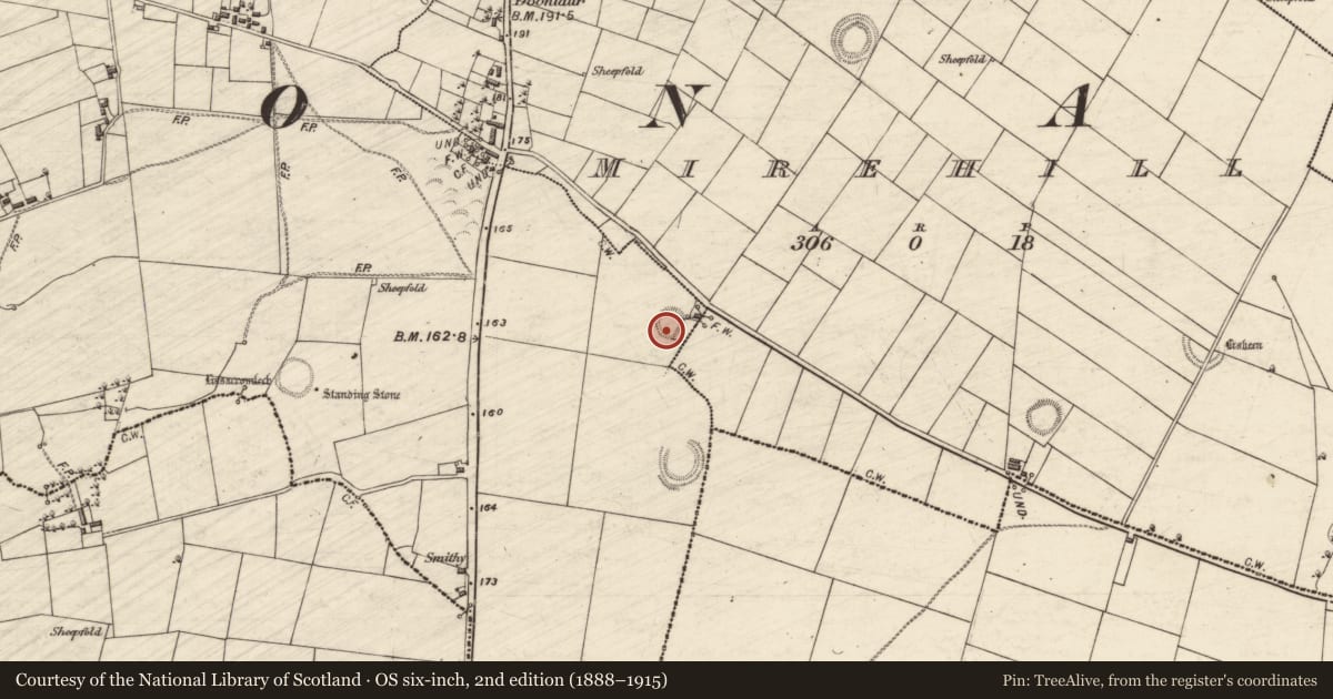 Ordnance Survey six-inch map, 2nd edition (1888–1915) covering the location of Ringfort - rath, Largan, County Galway, with a pin at the register's coordinates