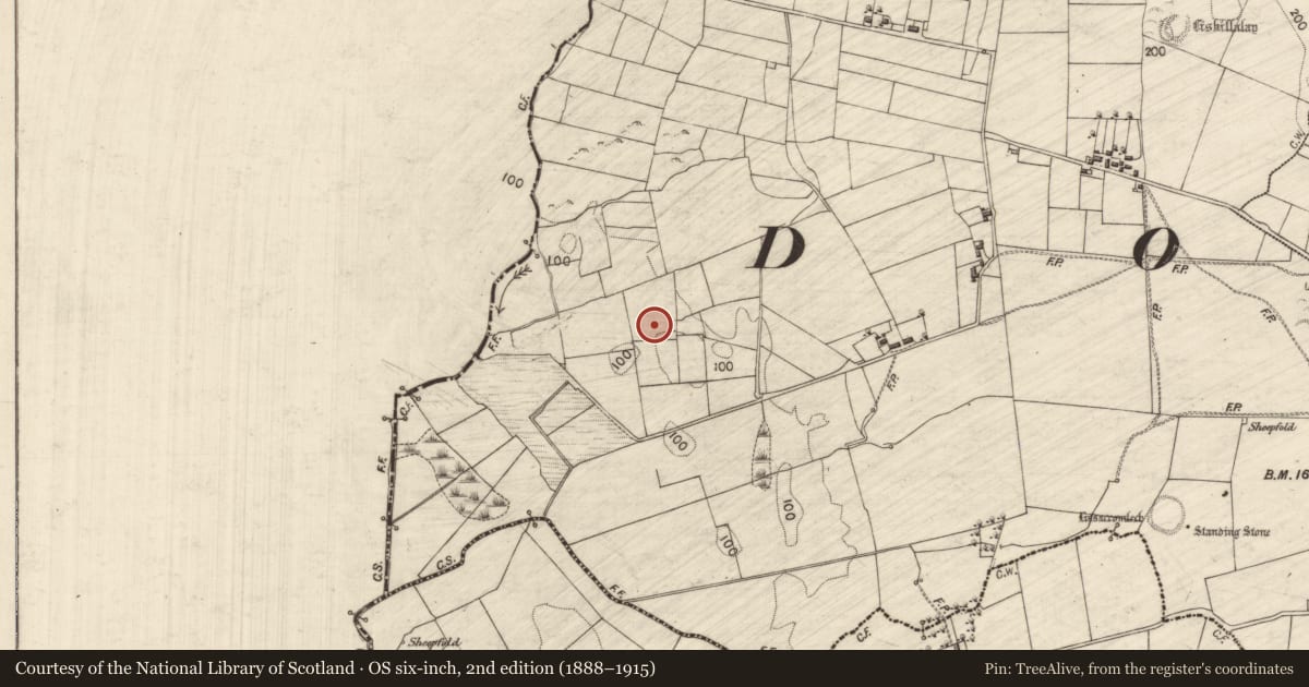 Ordnance Survey six-inch map, 2nd edition (1888–1915) covering the location of House - indeterminate date, Largan, County Galway, with a pin at the register's coordinates