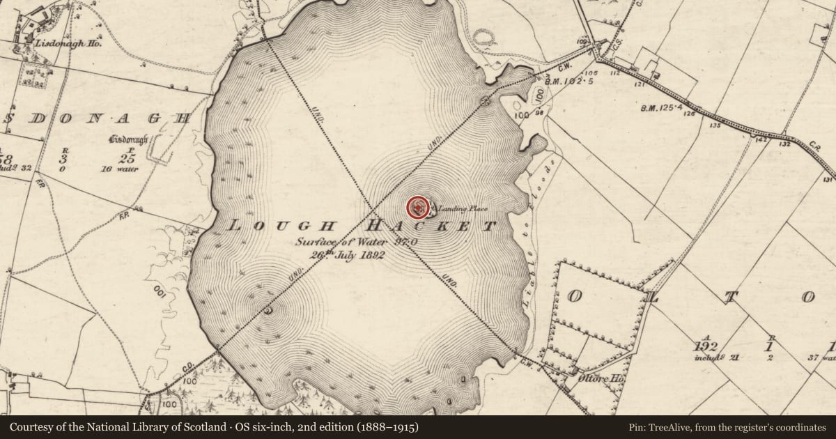 Ordnance Survey six-inch map, 2nd edition (1888–1915) covering the location of Designed landscape - folly, Oltore, County Galway, with a pin at the register's coordinates