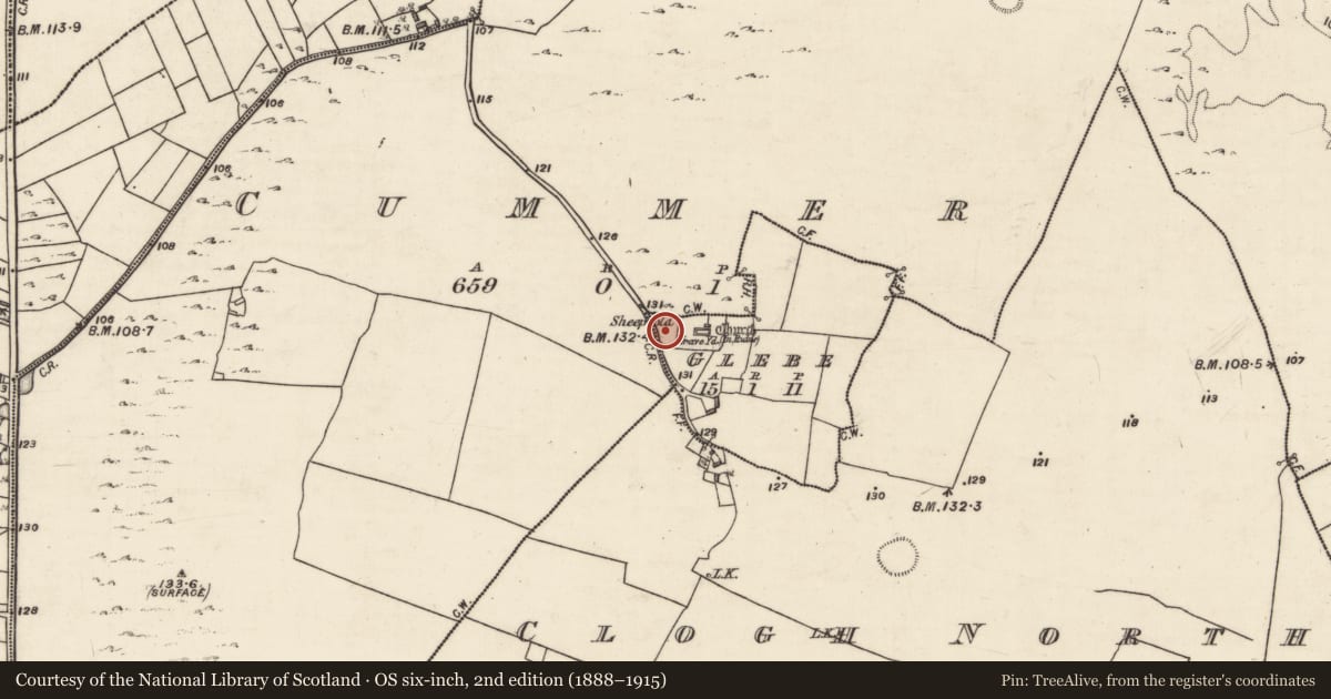 Ordnance Survey six-inch map, 2nd edition (1888–1915) covering the location of Well, Glebe, County Galway, with a pin at the register's coordinates