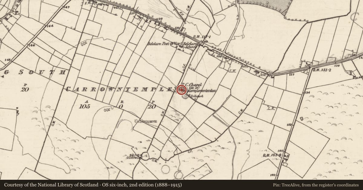 Ordnance Survey six-inch map, 2nd edition (1888–1915) covering the location of Graveyard, Pollaturk Or Newgarden, County Galway, with a pin at the register's coordinates