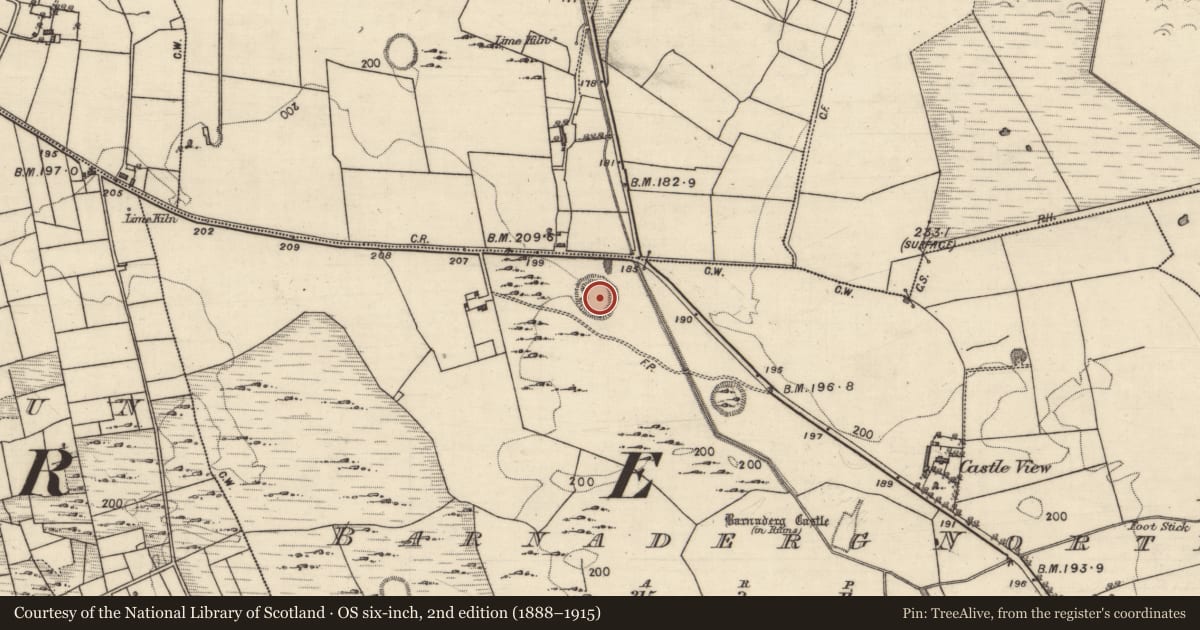 Ordnance Survey six-inch map, 2nd edition (1888–1915) covering the location of House - indeterminate date, Barnaderg North, County Galway, with a pin at the register's coordinates