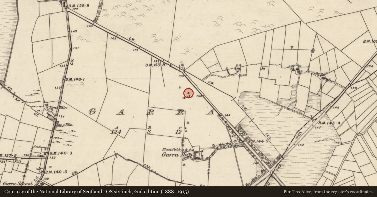 Ordnance Survey six-inch map, 2nd edition (1888–1915) covering the location of Quarry, Garra, County Galway, with a pin at the register's coordinates