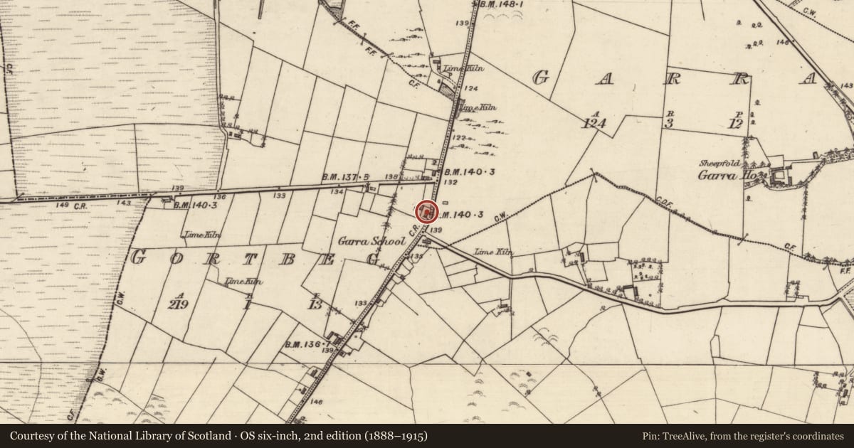 Ordnance Survey six-inch map, 2nd edition (1888–1915) covering the location of House - vernacular house, Gortbeg, County Galway, with a pin at the register's coordinates