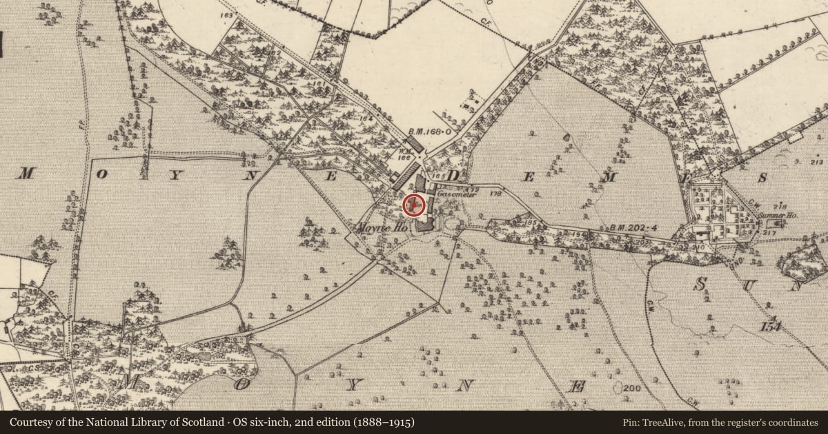 Ordnance Survey six-inch map, 2nd edition (1888–1915) covering the location of Chapel, Moyne, County Galway, with a pin at the register's coordinates
