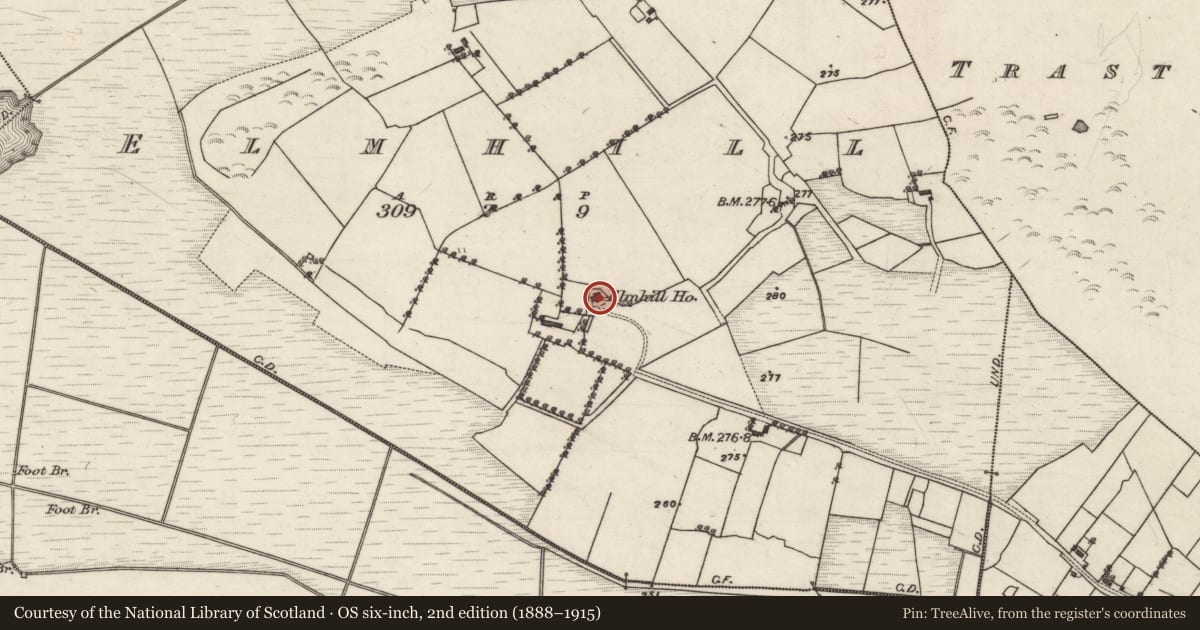 Ordnance Survey six-inch map, 2nd edition (1888–1915) covering the location of House - 18th/19th century, Elmhill, County Galway, with a pin at the register's coordinates