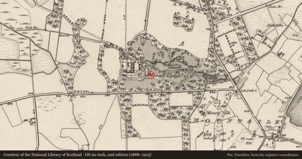 Ordnance Survey six-inch map, 2nd edition (1888–1915) covering the location of House - 18th/19th century, Moat, County Galway, with a pin at the register's coordinates
