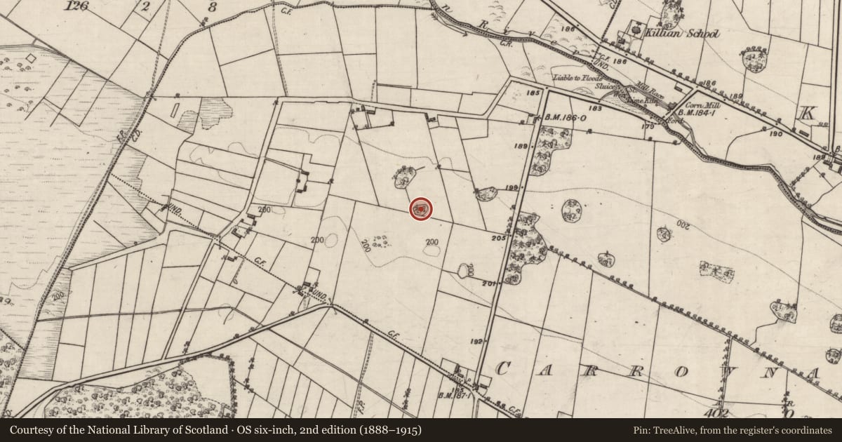 Ordnance Survey six-inch map, 2nd edition (1888–1915) covering the location of Quarry, Carrownafreevy, County Galway, with a pin at the register's coordinates