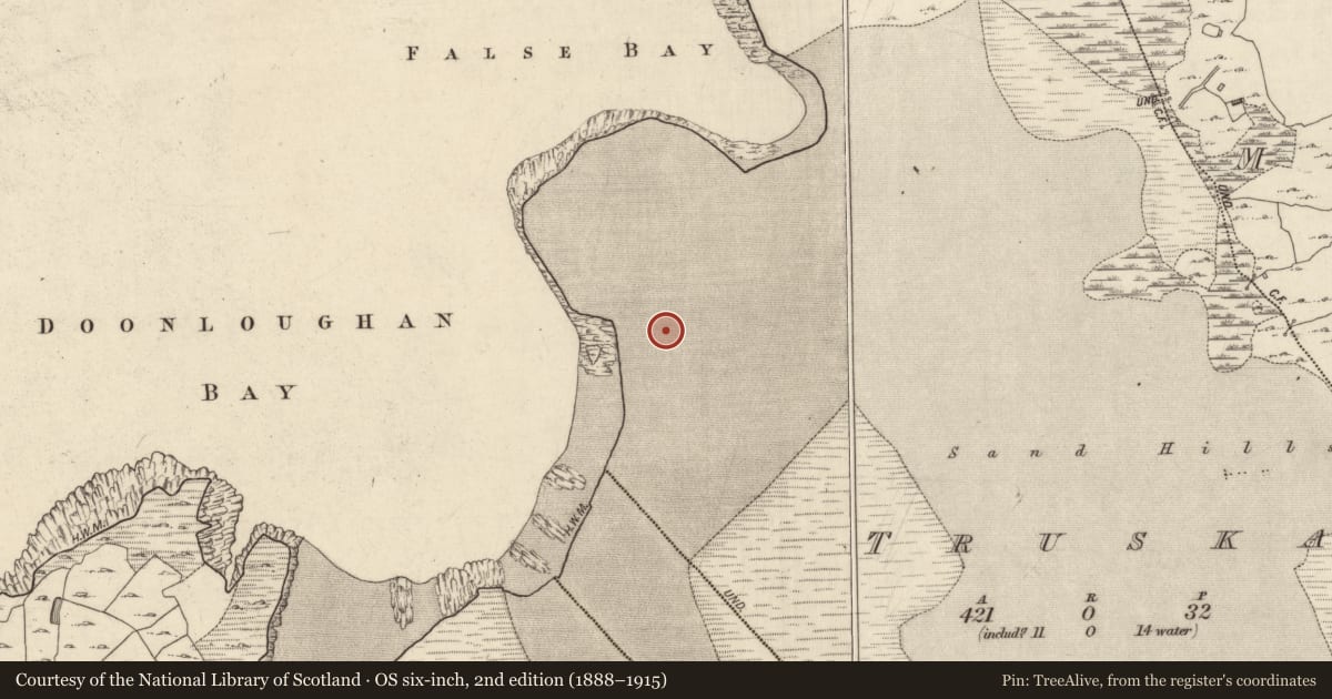 Ordnance Survey six-inch map, 2nd edition (1888–1915) covering the location of House - indeterminate date, Truska, County Galway, with a pin at the register's coordinates