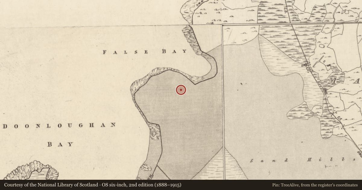 Ordnance Survey six-inch map, 2nd edition (1888–1915) covering the location of Field boundary, County Galway, with a pin at the register's coordinates