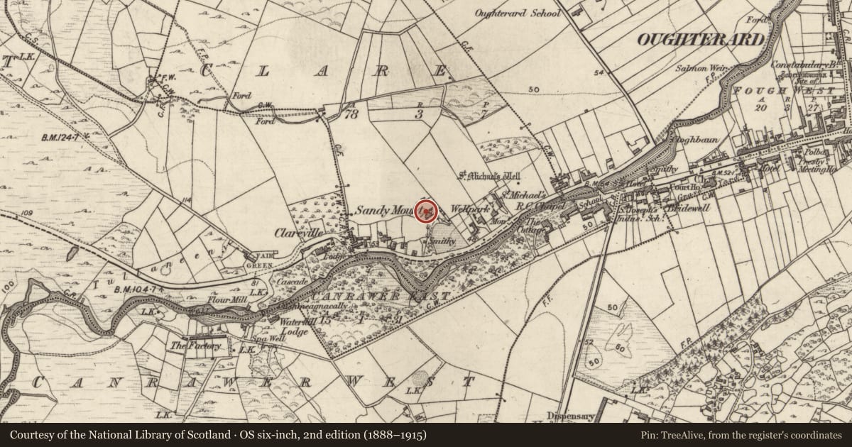 Ordnance Survey six-inch map, 2nd edition (1888–1915) covering the location of House - 18th/19th century, Clare, County Galway, with a pin at the register's coordinates