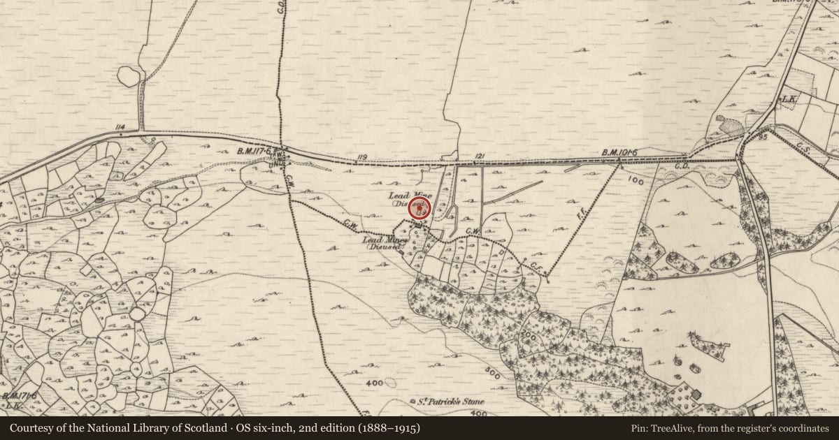 Ordnance Survey six-inch map, 2nd edition (1888–1915) covering the location of Mine - lead, Cregg, County Galway, with a pin at the register's coordinates