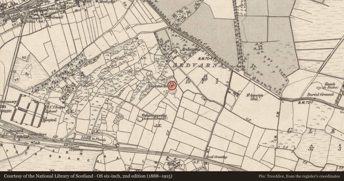 Ordnance Survey six-inch map, 2nd edition (1888–1915) covering the location of Enclosure, Cregg, County Galway, with a pin at the register's coordinates